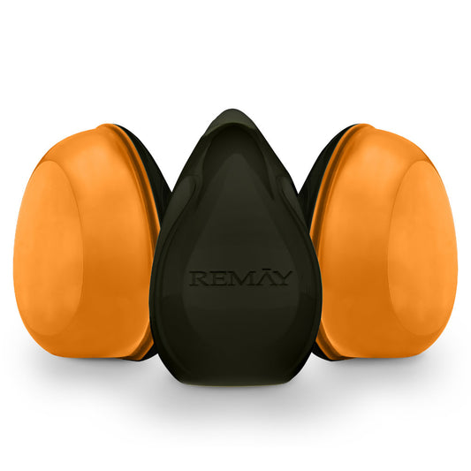 3 Black and Orange REMAY Heat Shave Gel Bars positioned on a white background