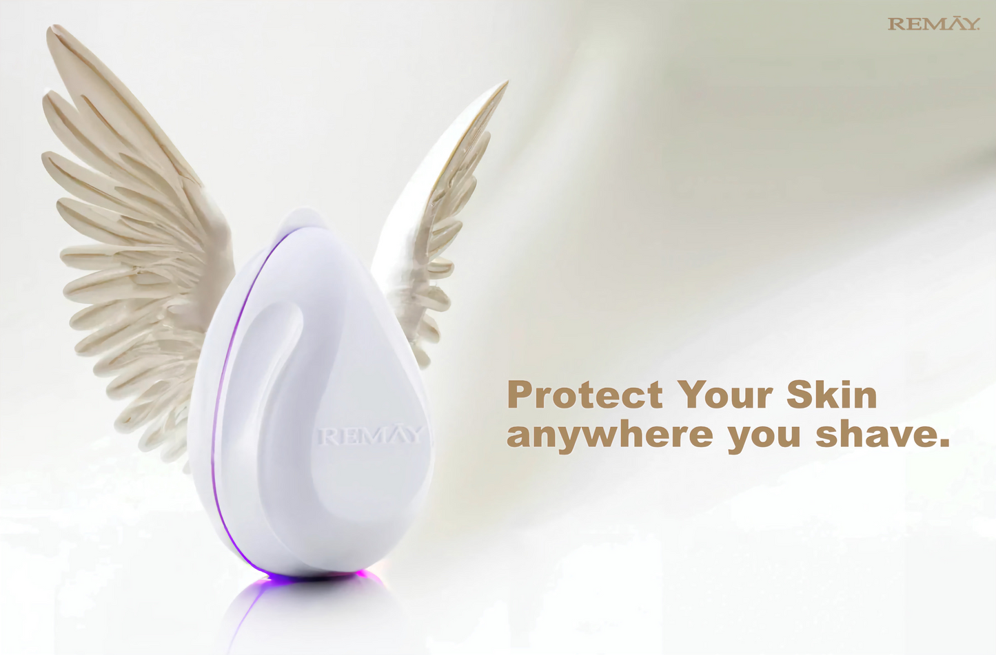 Shave gel bar with angel wings on a light background, featuring the brand 'REMAY'.